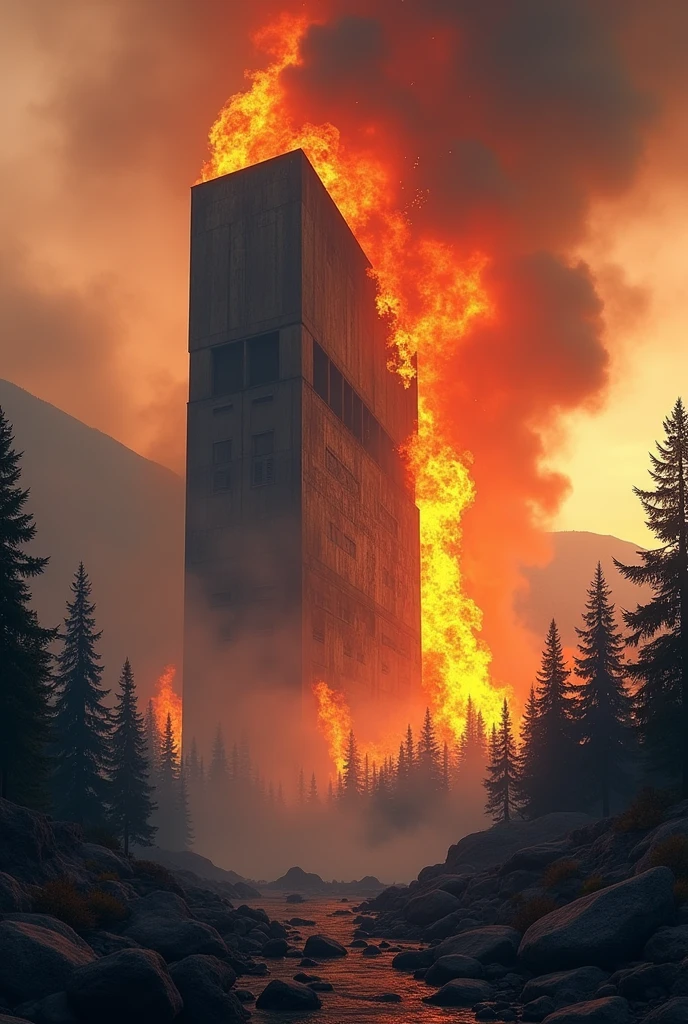 Giant building fires in the wilds of North America