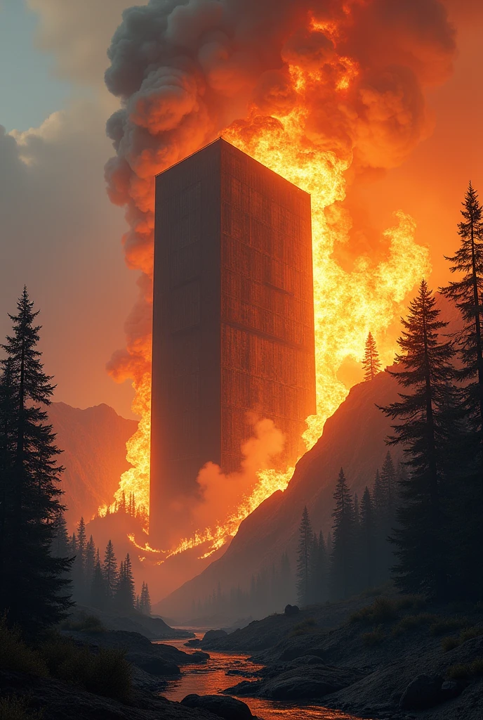 Giant building fires in the wilds of North America