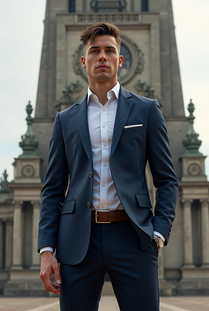JUDE BELLIGHAM DEVANT UN MONUMENT