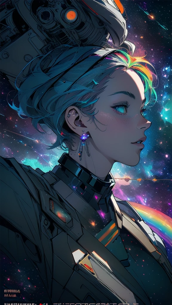 (((masterpiece, highest quality))),(((solo:1.2))),(((1girl:1.2))),32k wallpaper, very detailed, poster, vintage science fiction,(((((geometric cinematic movie poster))))), ((((bauhaus)))),(((abstract))),((((mid century modern)))),(((((portfolio))))),(((((Close-up))))),(((((bust up))))),((((more various angle)))),(((highlight))),((((heterochromia)))),(((complete. detailed face))),(((Extremely talented))),(((most complecated machine))),(((Overall colorfully))),((((((Absolutely galaxy background)))))),(((amazing huge rainbow))),(((eternal nebula)))