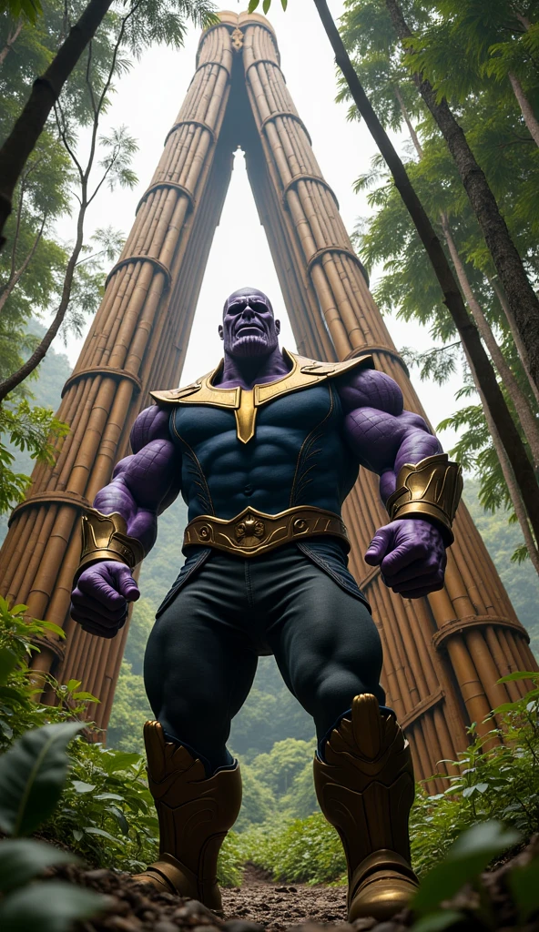 Thanos sedang pose selfi di tugu bambu, pontianak, kalimantan barat, indonesia