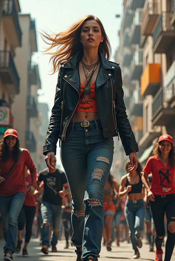A whole city full of punks, all skin colors, who run around with the anarchy situation and are the leaders of a 1,2 and 80 tall woman is the one who runs with the anarchy situation and calls alerta alerta antifaschista and the system has and a peaceful demo demonstrated but neo-Nazis as against demo are there and it to tumor