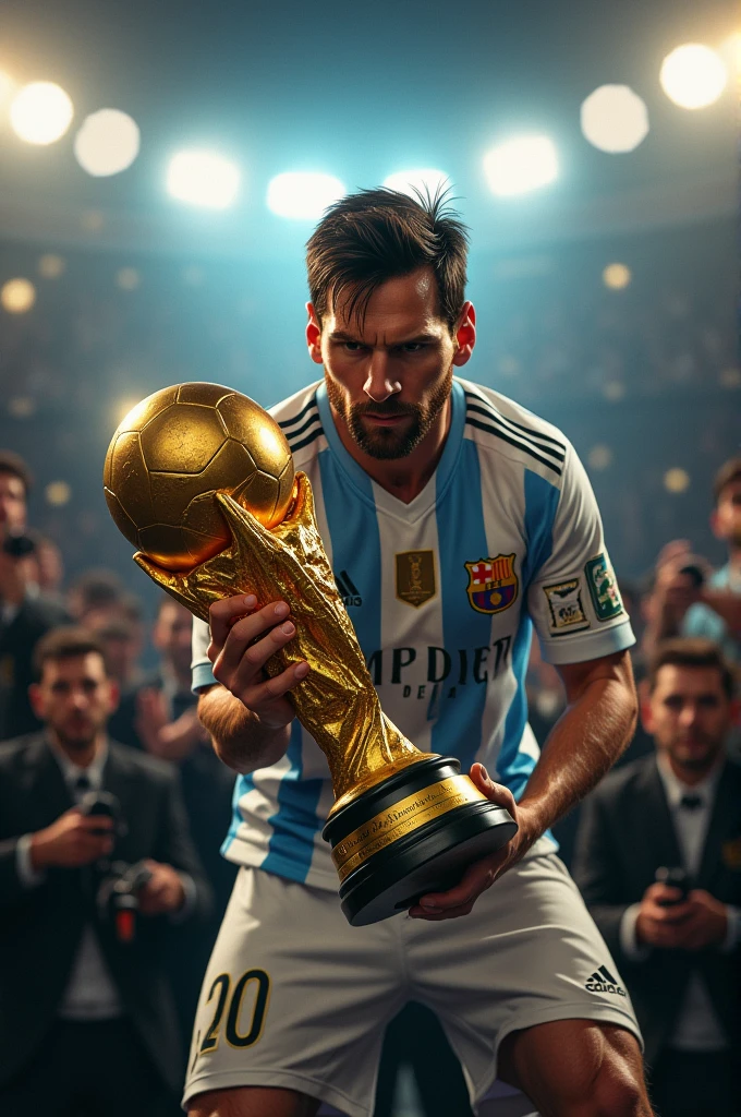 Messi stealing the Ballon d'Or