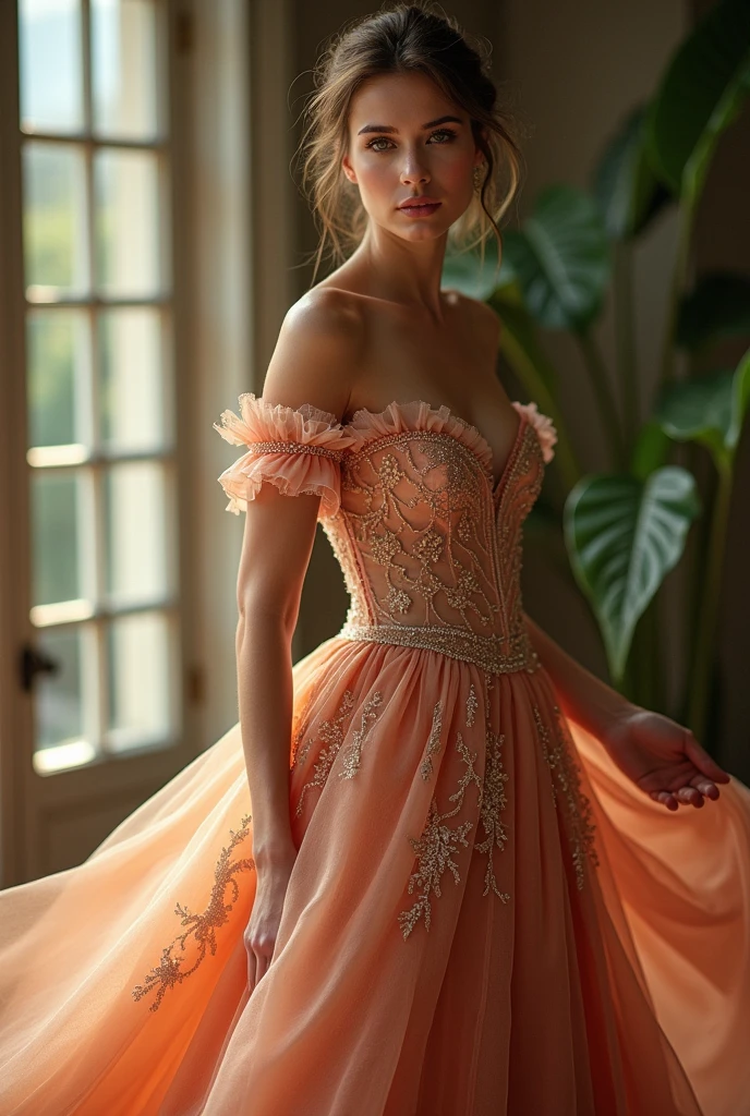 a beautiful woman wearing a full-body dress REAL PHOTO.8K,