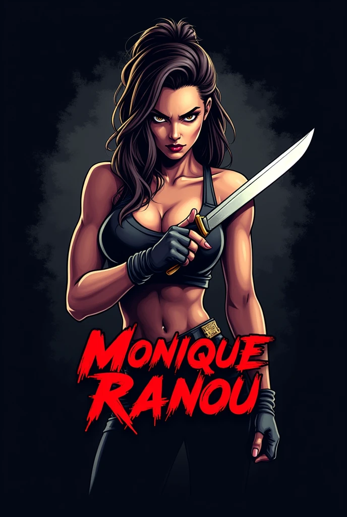Logo Femme couteau badass "Monique Ranou"