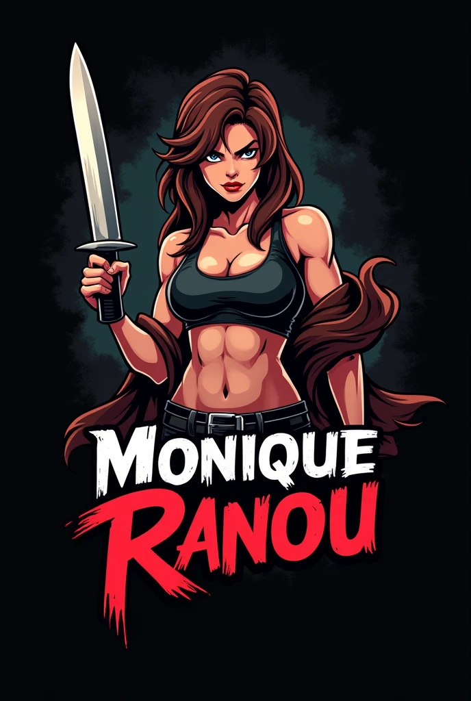 Logo Femme couteau badass "Monique Ranou"