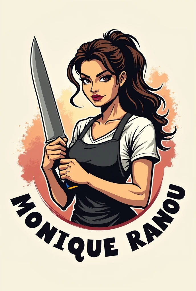 Logo Woman Charcutiere knife badass "Monique Ranou"