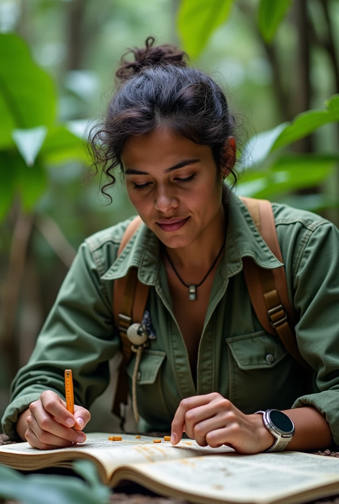 A photo of a person studying the Amazon