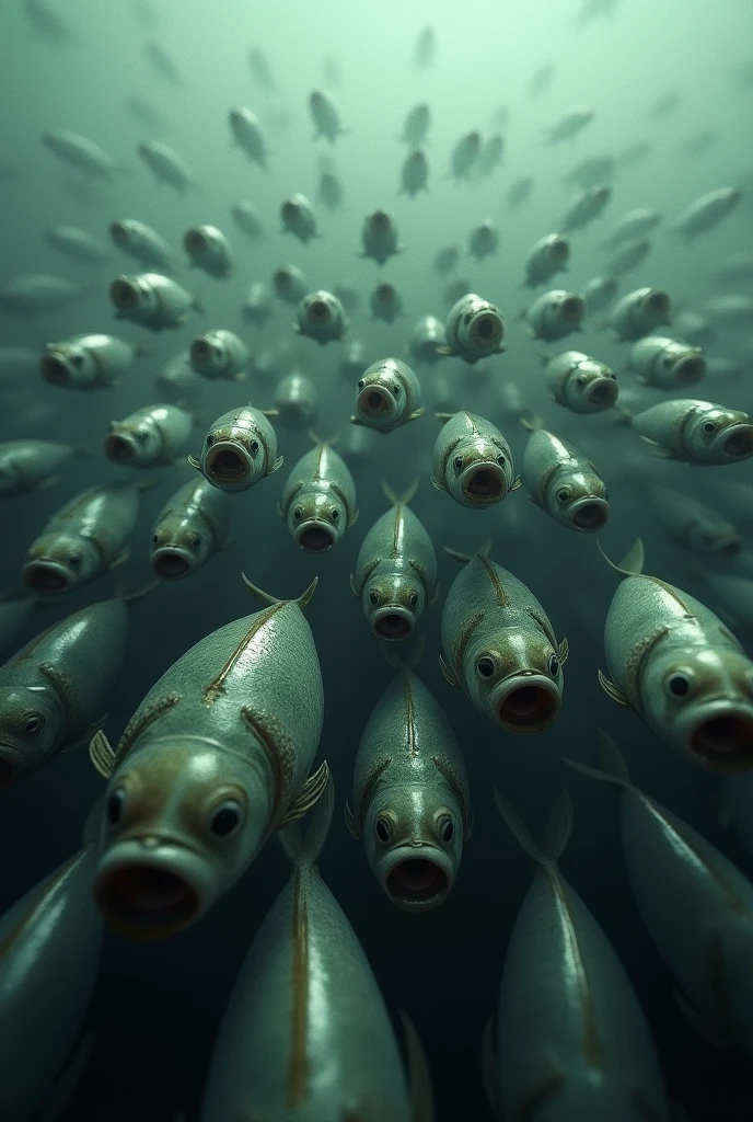 All fish look back in fear more fish sorted