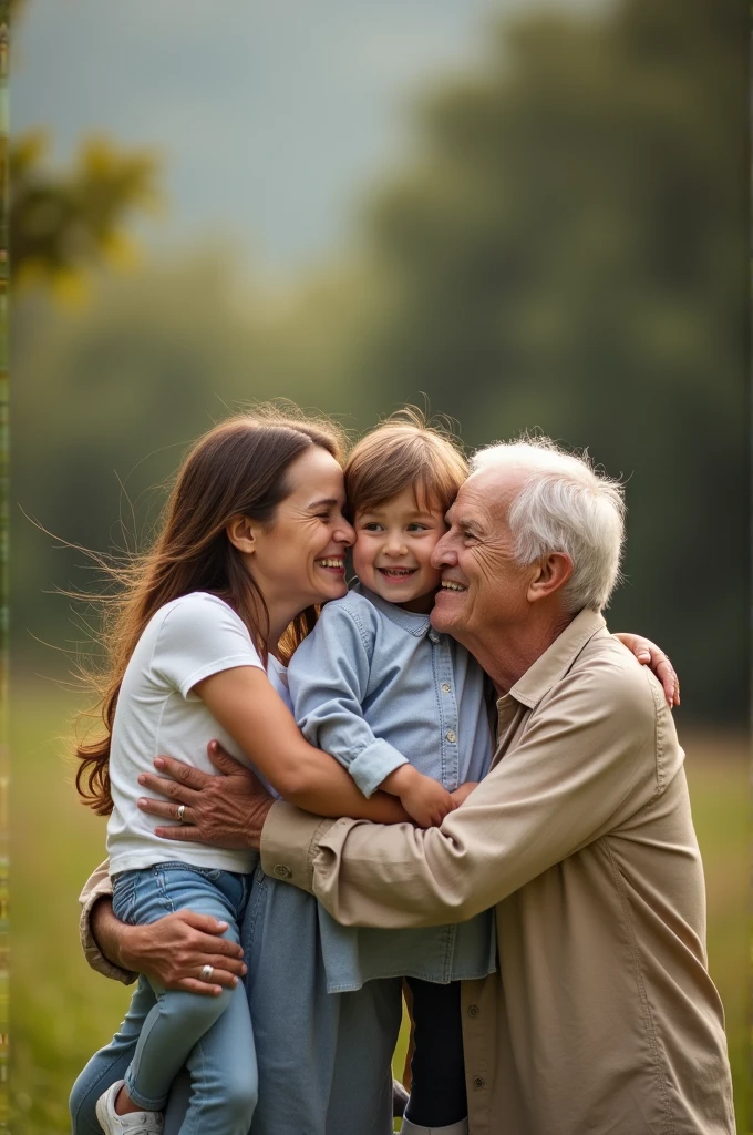 Vertical photos of family reunion