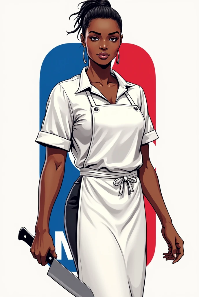 NBA Logo with Butcher Woman "Monique Ranou"