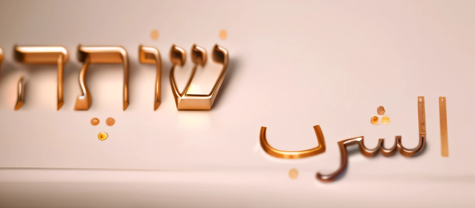 (hyper realist), (illustration), (high resolution), (8k), (extremely detaild), (best illustration), , realistic Hebrew and Arabic letters as if made of metal , letras coloridas