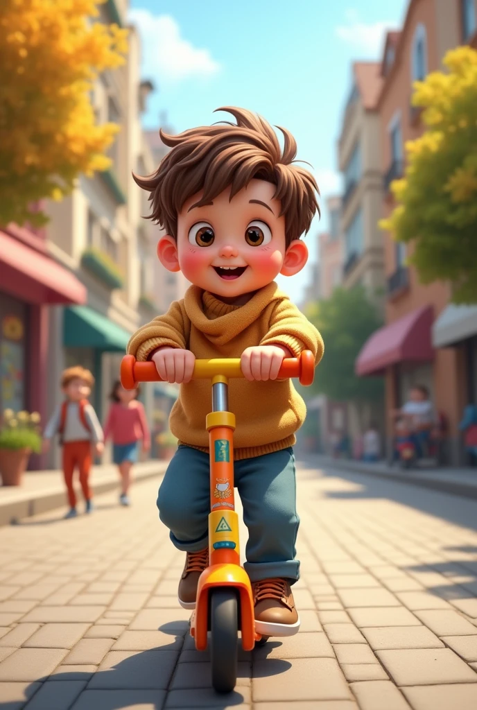 1 year old boy on scooter