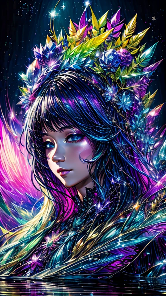 Colorful Metropolitan Museum of Art、Painting of a river with stars and moon in a rainbow sky、Met、輝くskyscraper、Shine overall、skyscraper、Concept art inspired by Tosa Mitsuoki、Pixiv Contest Winners、Highest quality、Fantasy art、Beautiful anime scene、Bright Moon、Moonlight Star Environment、Dream Painting、Anime Background Art、Fantasy Landscape Painting、Fantasy Knight、anime background artwork、wonderful芸術、Atmospheric anime、Starry Sky、details enhanced,16K, Ultra-high resolution, Ultra-high resolution, to be born,wonderful ,future、Iridescent、The world 30 years from now。。
