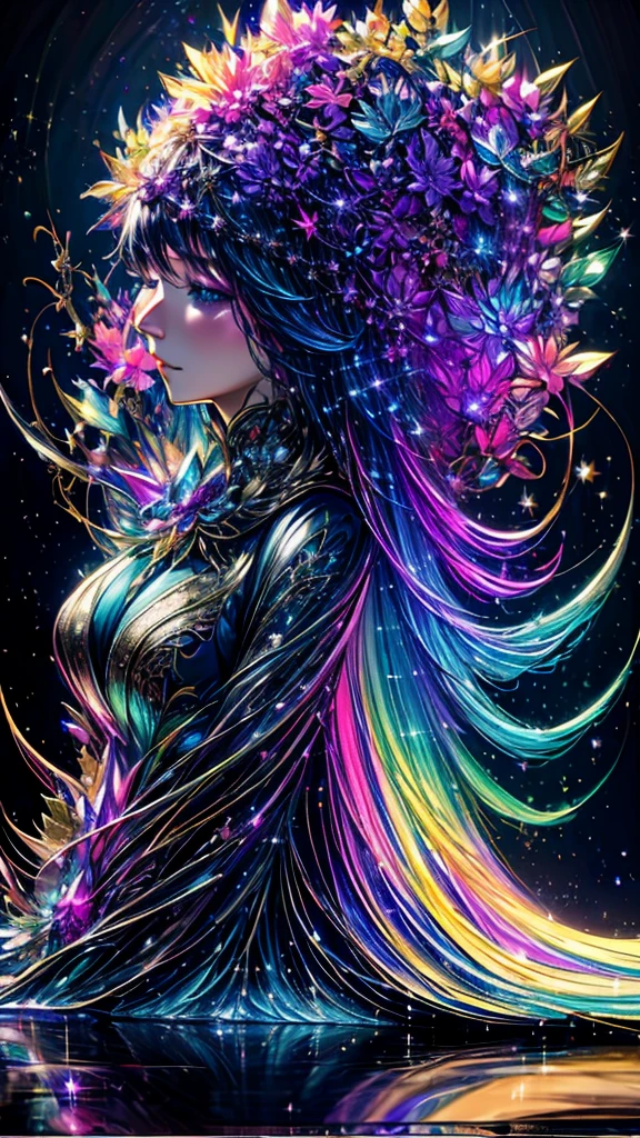Colorful Metropolitan Museum of Art、Painting of a river with stars and moon in a rainbow sky、Met、輝くskyscraper、Shine overall、skyscraper、Concept art inspired by Tosa Mitsuoki、Pixiv Contest Winners、Highest quality、Fantasy art、Beautiful anime scene、Bright Moon、Moonlight Star Environment、Dream Painting、Anime Background Art、Fantasy Landscape Painting、Fantasy Knight、anime background artwork、wonderful芸術、Atmospheric anime、Starry Sky、details enhanced,16K, Ultra-high resolution, Ultra-high resolution, to be born,wonderful ,future、Iridescent、The world 30 years from now。。