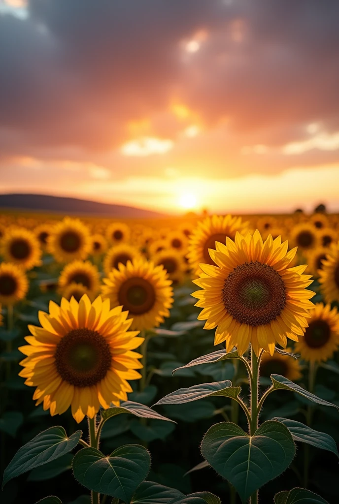 sunflower field in dawn wallpaper pc