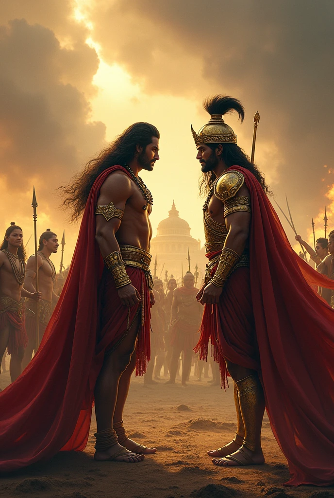 Karna death with karishna and Arjun