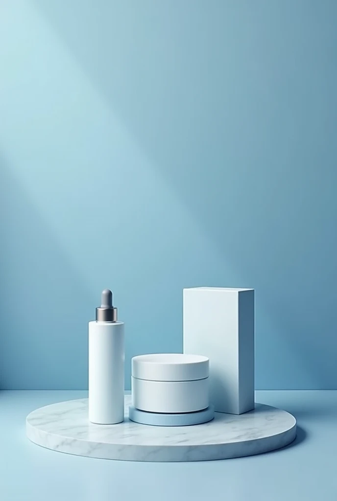 Generate a photo with a blue-gray background for the header for a single-product online store