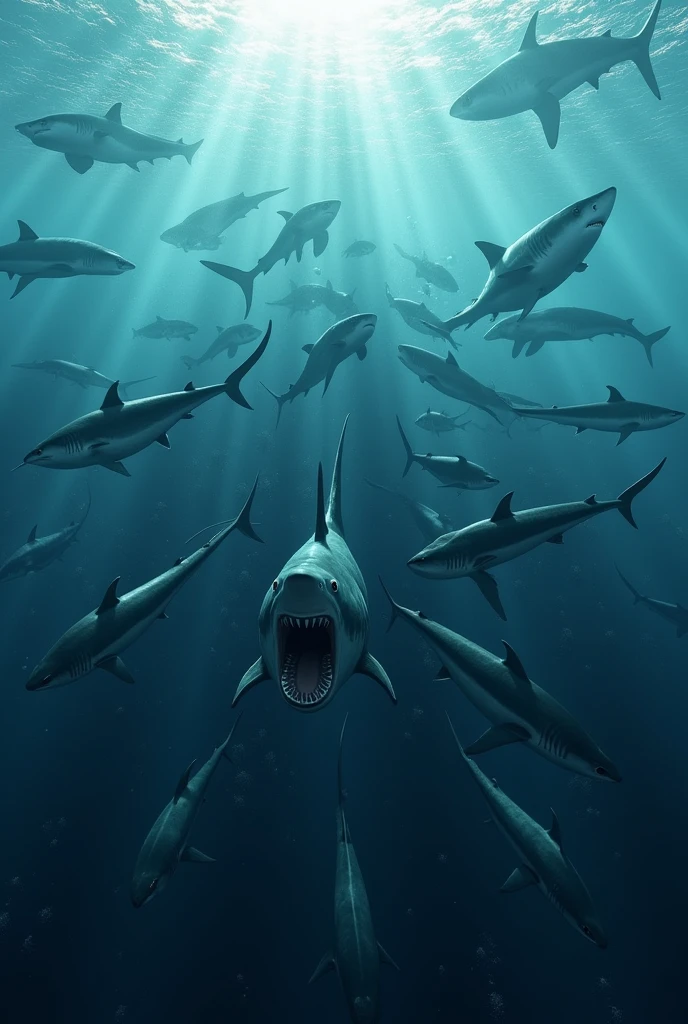 Many sharks arrive 
