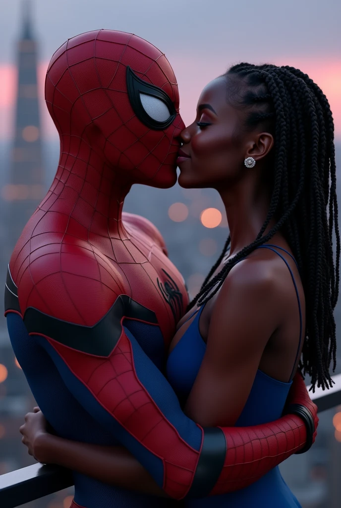 Tiana kissing Spiderman