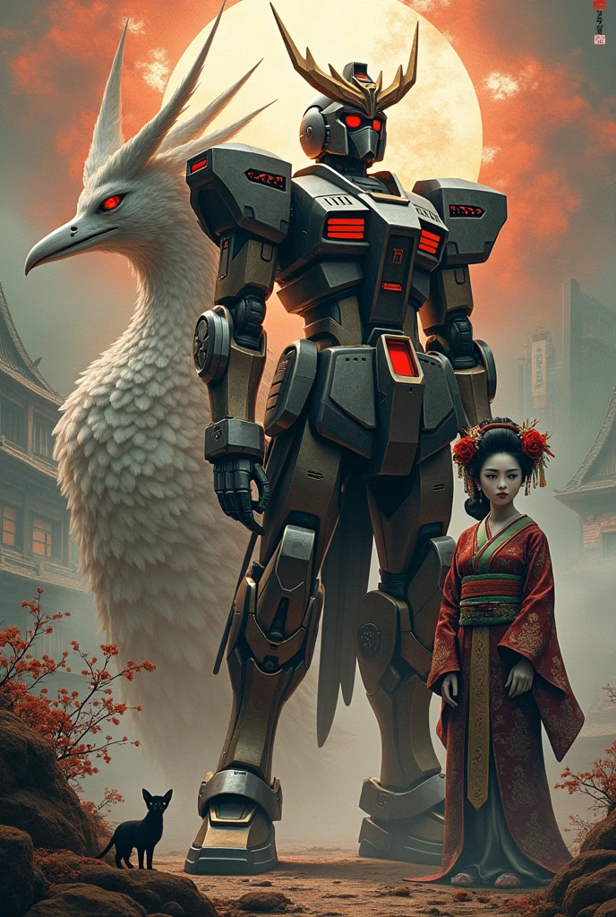 Gundam。cat。geisha。Japanese tradition。Tengu。Ghost Face。armor。geisha和服。Japanese culture。warrior。狐cat。geisha妝扮。Taiwan。