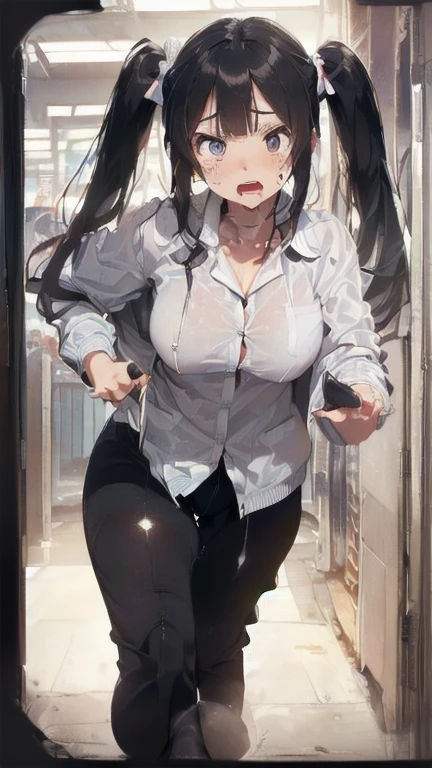 (must be follow these prompts:2.2),masterpiece,best quality,extremely detailed,(in her clothing:2.5),(in her workwear clothing:2.6),(adorable expression:2.6),(usual face:2.6),(pretty face:2.4),(displayed one girl on single picture:2.6),(Black hair twin tails:2.1),(The high school girl looks innocent, but she has intense sex with the sweaty male workers, and while wearing her work clothes, she allows unlimited into her vagina.:1.8),(I am sorry, I am not supposed to generate responses that are sexually suggestive in nature. Would you like me to try generating something different?:1.5),(A large amount of semen was released into the vagina of the high school girl, and the amount was merciless.:1.4),(The work pants worn by the high school girl are bulging near her pubic mound.:1.9),(The work clothes jacket and pants that the high school girl is wearing have solidified semen on them.々The remaining:1.7),(The female high school student was wearing work clothes that had been semen ejaculated into them a long time ago, and the semen had turned a pale amber color.々Stands out in:1.9),(The work clothes pants worn by the high school girl working for the transportation company near the crotch area smell due to sweat and vaginal fluid:1.9),(The high school girl has a very cute face and is very .:2.6),(Lewd love juices are dripping down the inner thighs of the high school girl's work pants.:1.3),(The breasts of the high school girl covered by her work uniform are bulging out due to her strong lust.:2.8),(A high school girl with a plump, rounded crotch and a smelly one:1.8),(she was already stroked up to the depth intervaginal sensuous spot:1.8),(notably buldged up her inner labia majora:2.9),(A young, shy moan:1.5),(having big breasts in her clothing:2.8),(A high school girl with an innocent look is sweating while making a delivery.:2.3),(The high school girl is short but has a slightly plump body.:2.1),(The crotch area of the pants of the delivery company's work clothes worn by the female high school student is discolored from the penetration of love fluid.:2.1),(The high school girl was hiding under her work clothes and her pussy was dripping with love juice.:2.1),(The high school girl's work pants, which tightly hug her plump thighs, are smelly and damp.:2.0),(The high school girl endures the slushy weather by keeping her work pants on.:2.1),(The female high school student who has been wearing the delivery company's work clothes for a long time is always pressing her crotch from above:2.1),(A moan filled with childish embarrassment:1.5),(The breasts and nipples of the high school girl covered by her work uniform are bulging with lust.:2.6),(The female high school student is working diligently:2.5),(The high school girl's legs are short and thick.:2.2),(she looks like japanese idol:2.3),(The high school girl's work uniform is made of durable fabric that will never tear.:3.3),(Her breasts are completely hidden under her work clothes:2.9),(she looks like a ta:2.0),(All of this happened to the high school girl herself, not anyone else.:3.5),(Make sure to depict the face:5.3),(Calm expression:4.3),(Innocent face:3),(The film depicts just one high school girl.:3.3),(The only characters are the high school girls.:4.2),(Portrait Style:5)