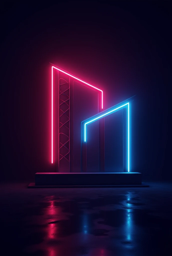 Neon construction logo