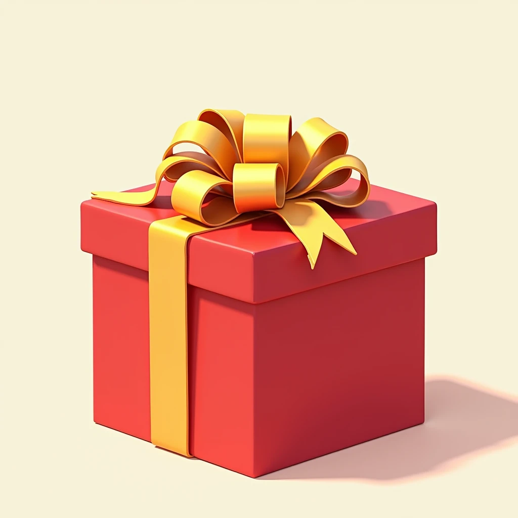 There is a red gift box,With a golden bow on top, Gift, giving Gift to people, made in illustrator, Gift, author:Matsumoto Daiyo, birthday wrapped Gift, By Shuwen Tianxiang, 拿着Gift, Drawn image, 8K!!, Ribbon, No gradient, author:Michinari Kono, Art for Beginners