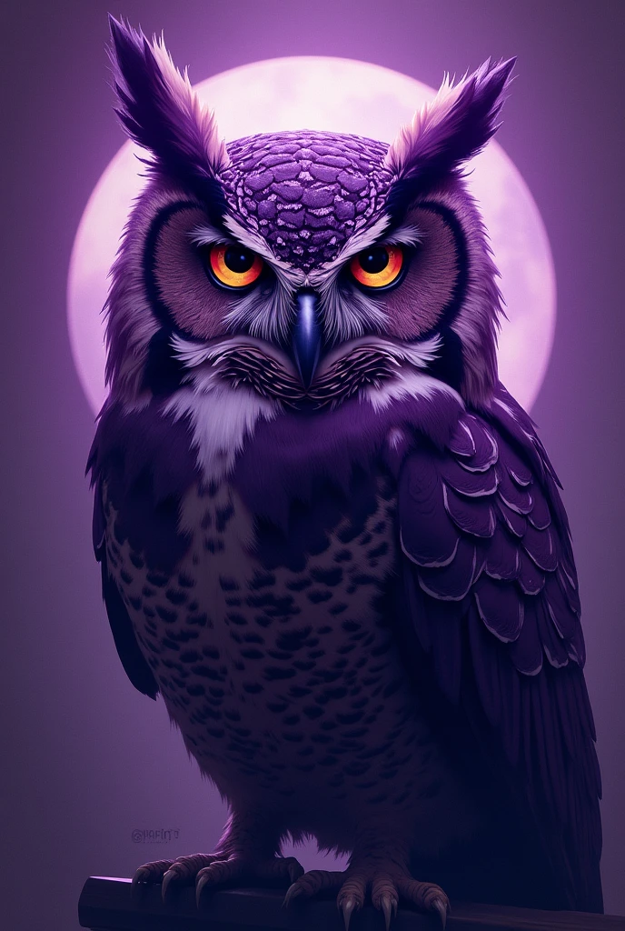 I want to create a logo, purple owl,big, Realist,  WRITE SPRINT UNDER THE OWL WITH AN OWL IN THE BACKGROUND 