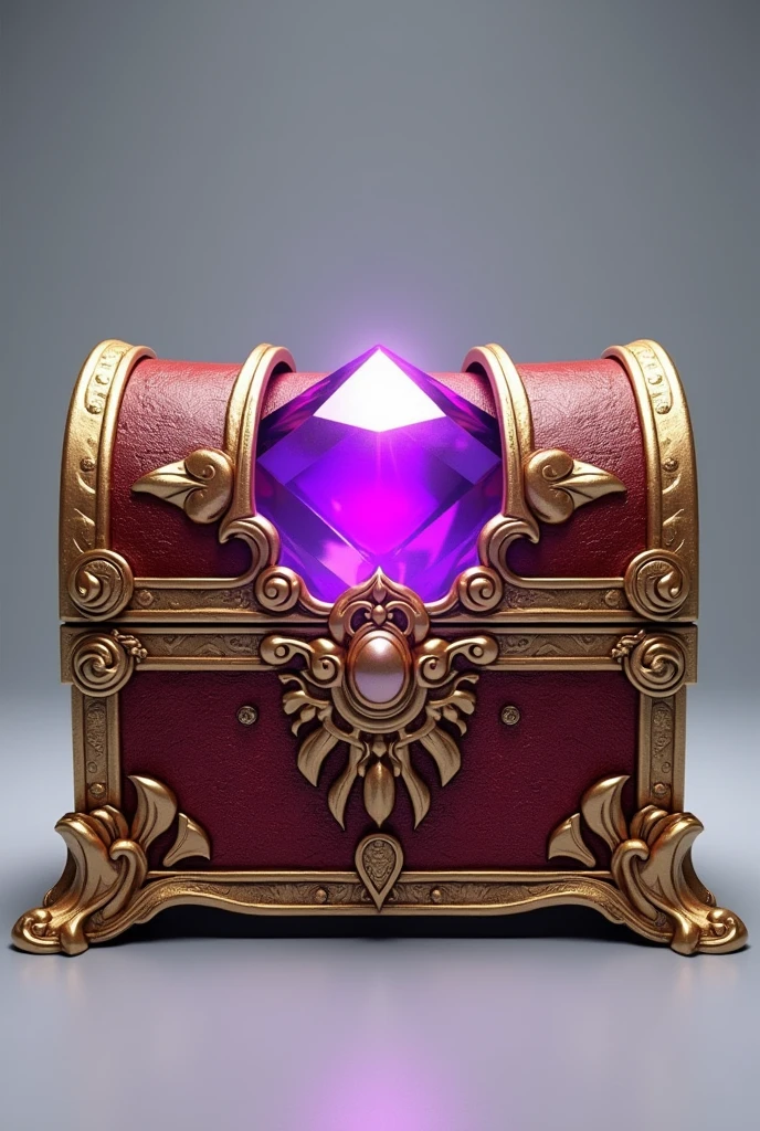 a gold and red Chest with a purple stone inside, Chestplate, Chest, large Chest, Heart Stone original art style, Loot Boxes, plate armored Chest, small Chest, Object Art, Capability Image, big Chest, Treasure Artifact, treasure Chests, Heart Stone, front of the treasure box, Game Icon Assets, 8k detail, 8k detail