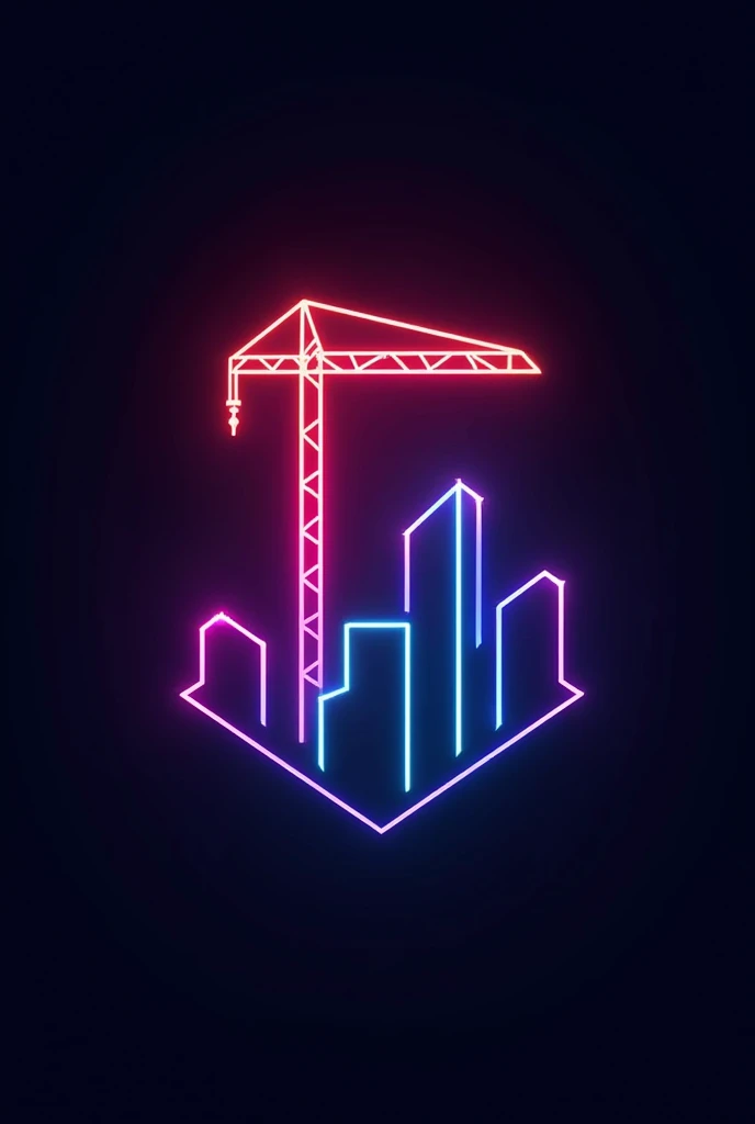Neon construction logo