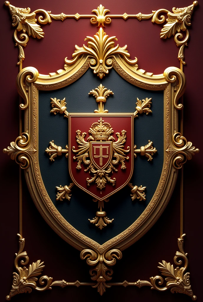 Make a coat of arms with 8k gold details, surname Luz