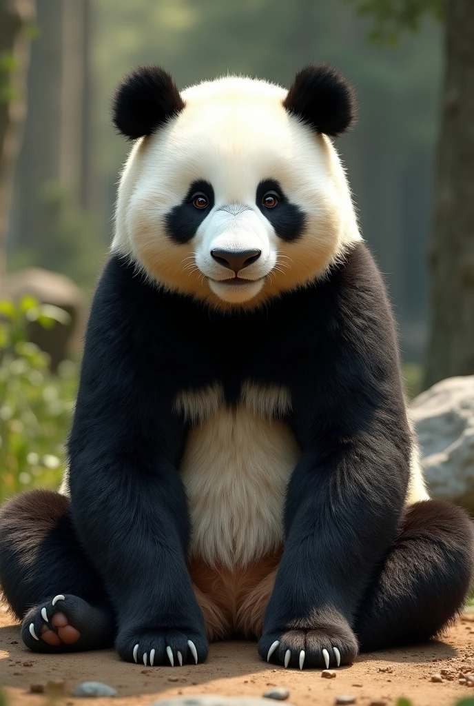  Realistic Sitting Panda Animal 