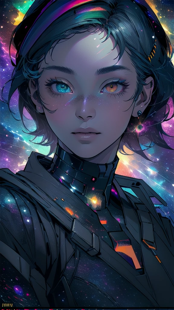 (((masterpiece, highest quality))),(((solo:1.2))),(((1girl:1.2))),32k wallpaper, very detailed, poster, vintage science fiction,(((((geometric cinematic movie poster))))), ((((bauhaus)))),(((abstract))),((((mid century modern)))),(((((portfolio))))),(((((Close-up))))),(((((bust up))))),((((more various angle)))),(((highlight))),((((heterochromia)))),(((complete. detailed face))),(((Extremely talented))),(((most complecated machine))),(((Overall colorfully))),((((((Absolutely galaxy background)))))),(((amazing huge rainbow))),(((eternal nebula)))