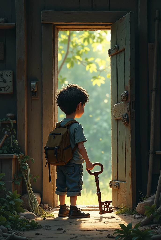 **The Lost Key**

One afternoon, Tom found an old key buried in his backyard. It was rusty but had an air of mystery. Curious, he searched the house for a lock it might open. In the attic, he discovered an old chest covered in dust. The key fit perfectly