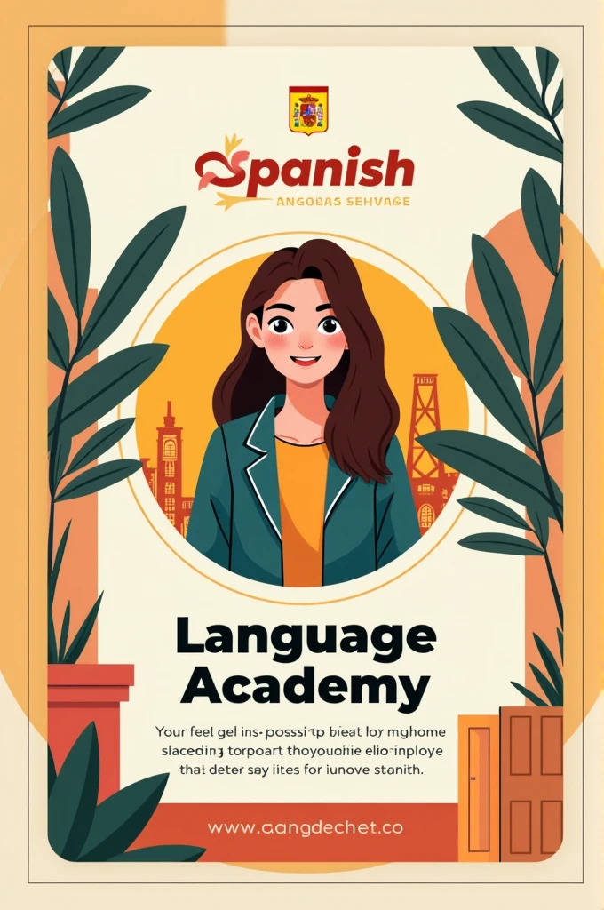 Create an instagram template for posts for a spanish language academy