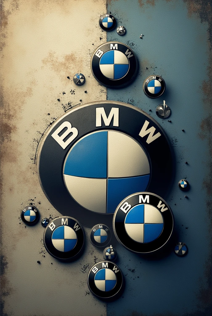 Visual: An image that shows the BMW logo from its earliest version to its modern design. The logos are placed in a circular or linear arrangement, with the oldest logo at the top or left, transitioning to the most current one. The background subtly changes from an old, textured look to a sleek, modern finish, representing the brand's evolution