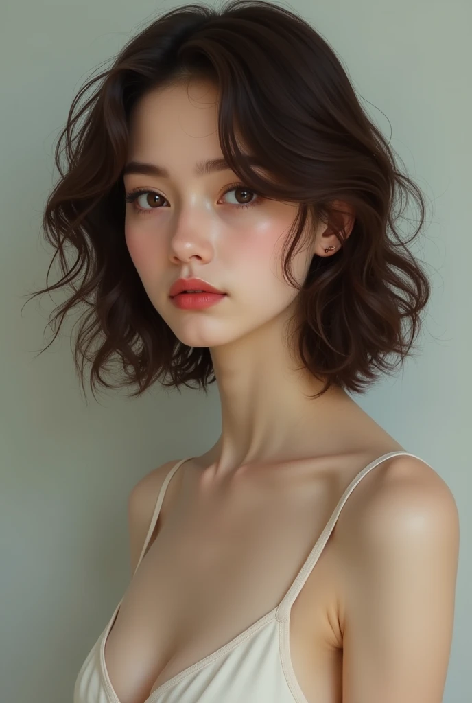 brunette with small breasts