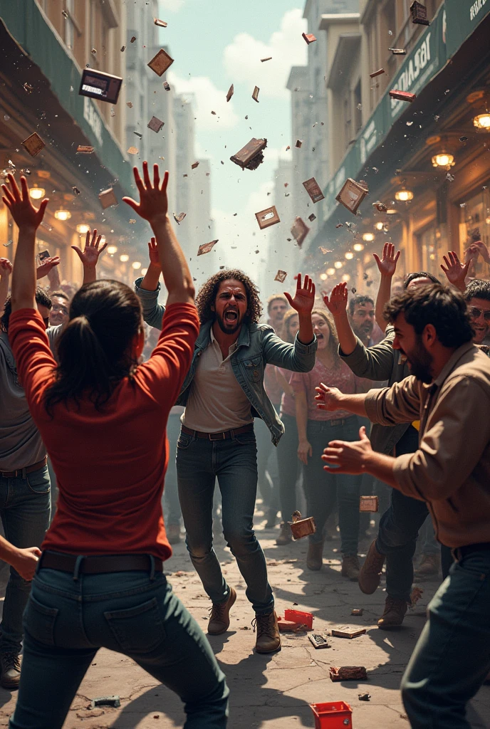 Create an image of chaos and disorder, showing a scene with people in a state of hysteria and dissatisfaction. Depict individuals angrily breaking objects, such as furniture, glassware, or store displays. The environment should look chaotic, with scattered debris and signs of destruction. Show the crowd with intense expressions of frustration and rage, highlighting their emotional turmoil. Use dynamic, tumultuous lighting and contrasting colors to enhance the sense of turmoil and unrest, creating a powerful visual representation of the chaotic situation.






Create an image representing Epicurus, the ancient Greek philosopher, in a historical Greek setting. Depict him in a serene garden or classical study, adorned with traditional Greek robes and a prominent, flowing beard. Show him seated or standing in a contemplative pose, with a calm and thoughtful expression. Include elements of ancient Greek architecture, such as columns or stone statues, and simple, natural surroundings like olive trees or a modest stone table. Use soft, natural lighting and earthy tones to highlight the philosopher's focus on simplicity and contentment, capturing the essence of his teachings within the context of ancient Greece.


















