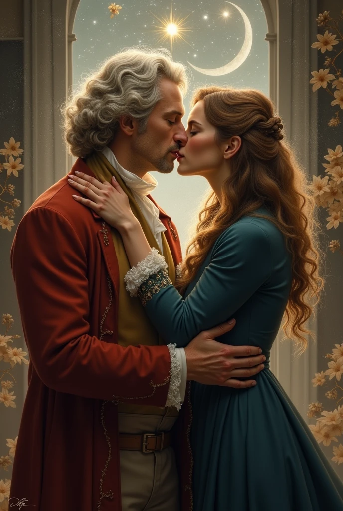 Newton and Leibiniz kissing