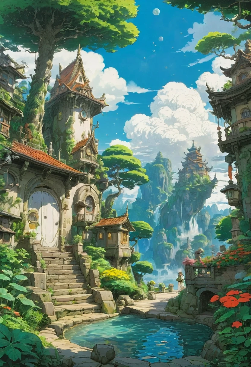 White lace, Studio Ghibli, Highest quality, masterpiece, so beautiful, Perfect composition, Intricate details, Very detailed
