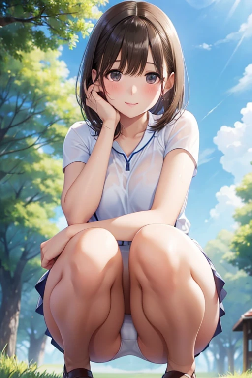 anegasaki nene、Shiny brown hair, short hair, (Beautiful brown eyes、Sparkling eyes, Fine grain)、smile、超Detailed eyes、Highly detailed face, 非常にDetailed eyes,Cowboy Shot、



((Browsing Caution)),(high quality, High resolution, The finer details), Realistic, woman, Golf Players, garden, Green Grass,((squat、White panties)), Athletic physique, Confident expression, Professional Golfer, Elegant pose, Stylish clothing, sunlight, Leaves swaying in the wind, Relaxed atmosphere, Beautiful views, Summer Morning, alone, 曲線美のあるwoman, Sparkling eyes, (Detailed eyes), (smile), blush, (Sweat), (Oily skin), Shallow depth of field