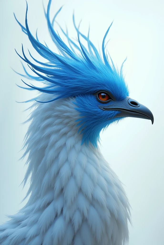 Blue white head of Phoenix only, side view