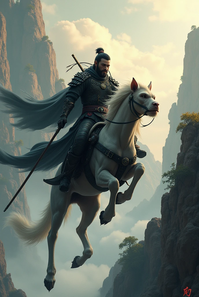 journey to the west, (((Sun Wukong))), monkey, Black Armor, Riding on the ninja cloud, Doubling down, Ruyi stick