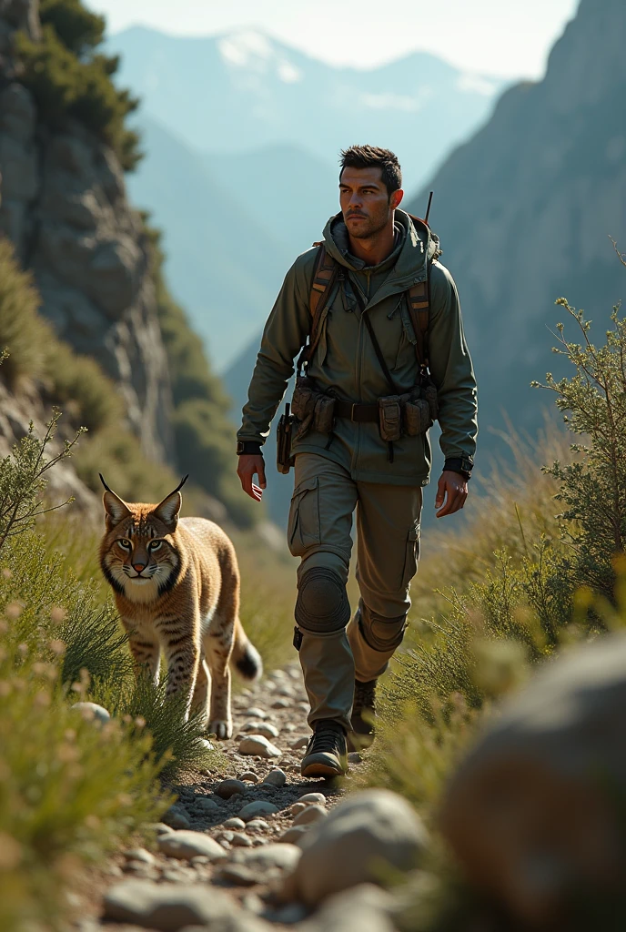 Cristiano Ronaldo hunting an Iberian lynx