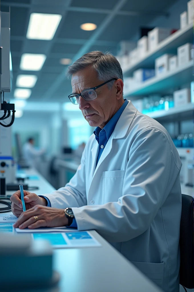 A doctor inside the lab
