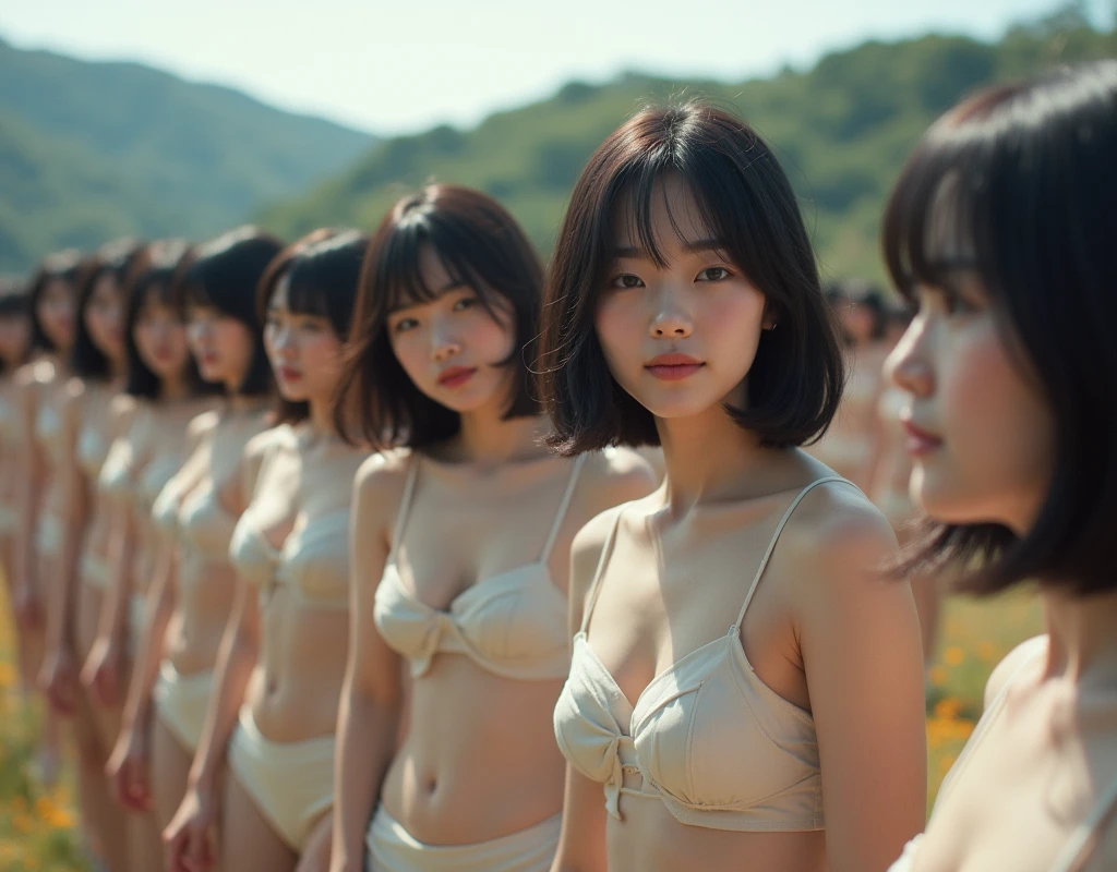 [Japanese Clone girls=Myself], [best masterpiece Clone girls Raw Photography Art], [16K, Highest quality, Ultra-high resolution, RAW Photos], [Unrealistic, Unparalleled, Different dimension, Improbable sight, (((A world of mass proliferation of myselves, Ultra-realistic)))], ((Japanese, woman, 18-year-old, shinozaki-ai)), ((Small face, (Thick black hair, (Semi-long hair)))), (((Very beautiful detailed girls, Accurate body structure, Very detailed完璧な超巨乳ボディ, amazing super big tits, Big, voluptuous breasts, The cleavage is very plump and emphasized))), (Dark Eyes, Mature face, Cute Smile, A gentle gaze), (((Very happy laughter))), [((((((((((Very detailed, 1girl→1,000,000,000,000,000,000,000,000cloning girls)))))))))), ((((((((((Very detailed, Absolute precision, With the depiction of an alter ego, ((((((((The exact same female body, The exact same face, Exactly the same hairstyle, Perfect same clothes, Perfectly the same height, The same exact super big boobs))))))))))))))))))], ((((((((((Myself only)))))))))), ((((((((100,000,000,000,000Myself→100,000,000,000,000,000,000,000,000,000,000,000,000,000,000MyselfThe proliferation of popular idols)))))))), (((((The actress&#39;s conscious and beautiful pose, (Cleavage Emphasis), (walk, Run), (Very detailed, among ourselves, Embrace each other, Back to Back, Pleasant conversation, Happy conversation), Free pose, (Sexual seduction)))))), (((((Unbelievably crowded, Abnormal super close contact, 360 degree complete coverage))))), ((Bright and soft sunlight)), (((((wide view, Very wide field of view, Very detailed, Detailed ultra-perspective depiction with clear depth))))), (((Ultra-high-definition poster-like depiction))), (((((Hilly terrain, Slope, Countless &quot;mysels&quot; fill the towns and hills and multiply infinitely across the world)))))