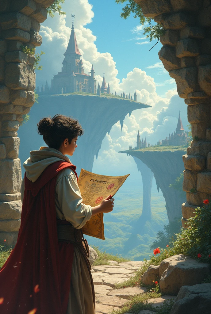 A young scholar discovers an ancient map leading to a forgotten kingdom hidden in the clouds. To unlock its secrets, they must solve riddles left behind by the last great ruler, who was said to be half-dragon