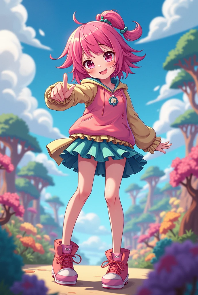 An anime girl that looks like spreen full body