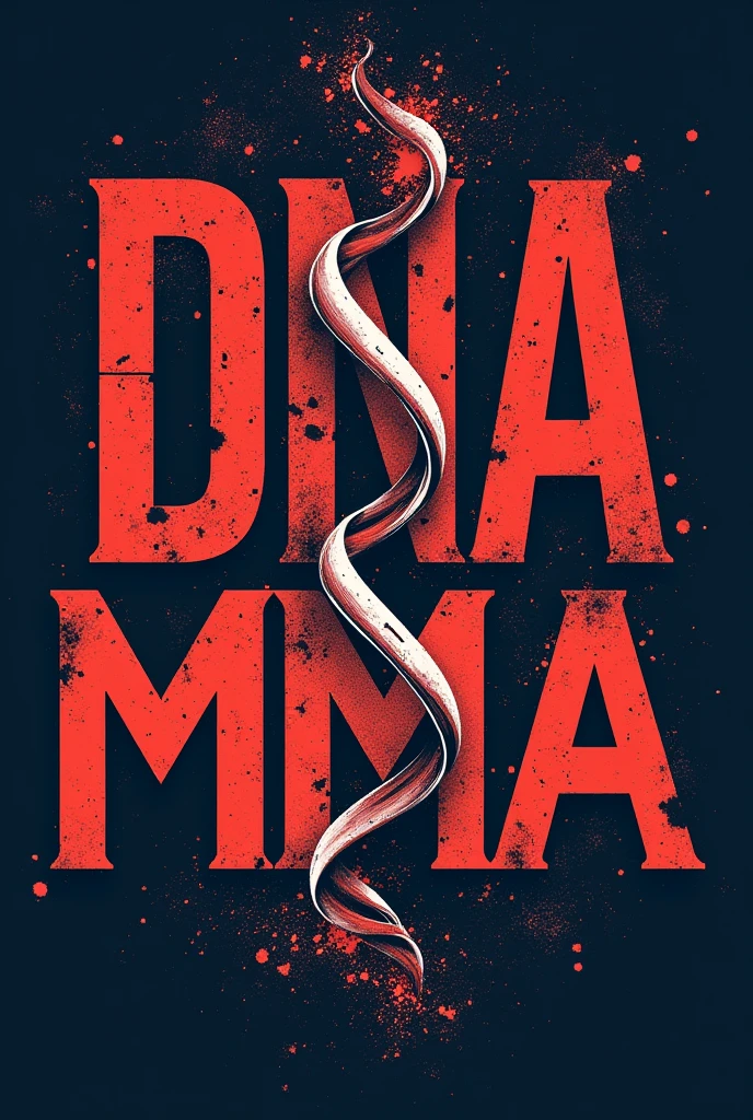Create a t-shirt with writing on DNA MMA in cool gravity